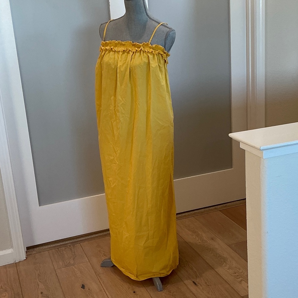 Elegant Bird & Knoll Yellow Midi Dress Size XS